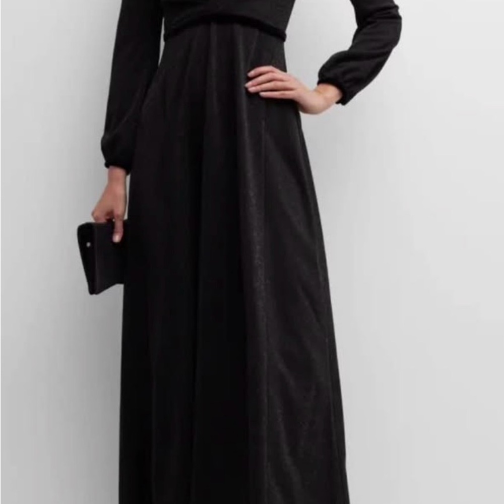 Elegant Black Long Sleeve Maxi Dress